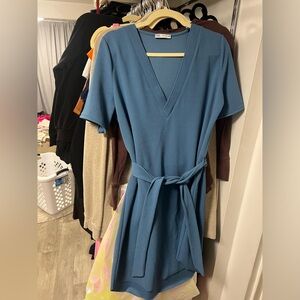 ZARA | Blue Dress with Belt Size Small